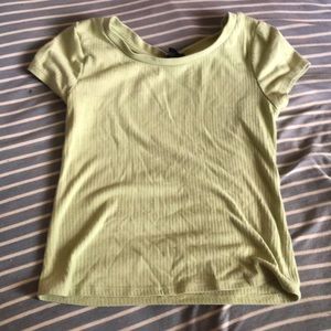 Kids girls green ribbed shirt